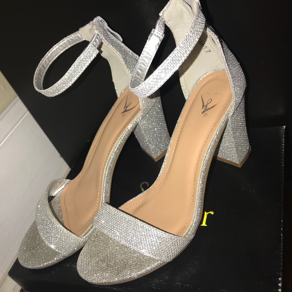 Sparkly Silver Heels